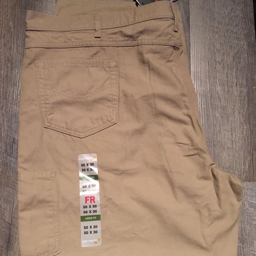 New Carhartt FR 50X30 Khaki Jean Pants. Big & Tall